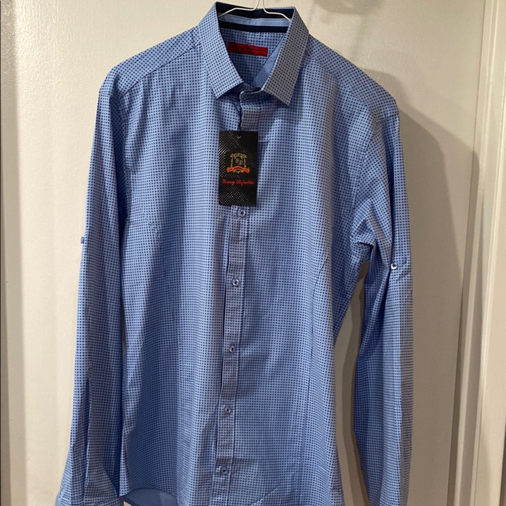 NWT Blue Dress Shirt Large
